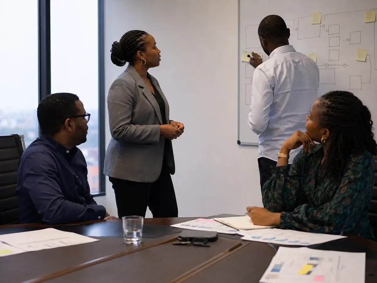 Zendale consultants working through a healthcare strategy session
